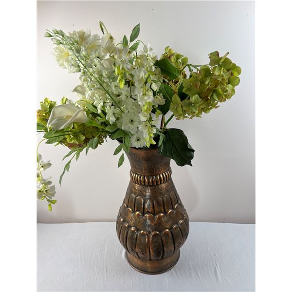 Copper Vase with Faux Florals
