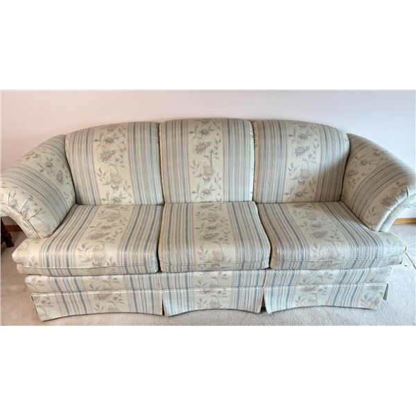 Upholstered Couch with Floral Design