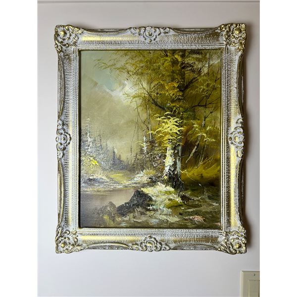 Framed Forest Painting