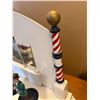 Image 4 : Vintage Automaton Barber Shop Diorama w/Animated Figures & Barber Poles