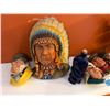 Image 3 : Character Lot - Bossons Chalkware Heads, Fireman, Tiki Decanter, Etc.