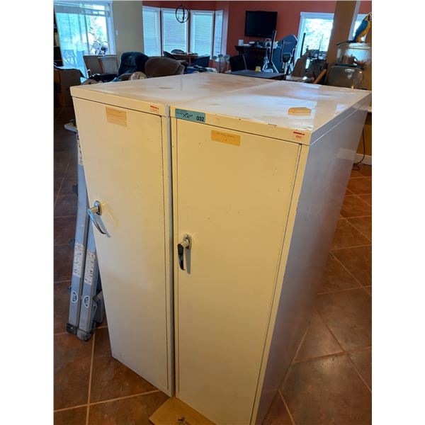 Group of 2 White Cabinets
