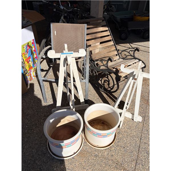 Group of Misc - Pots, Chairs, Etc.