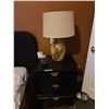 Image 4 : Group of Room Furniture - 2 Nightstands, Queen Mattress + Frame & Lamps