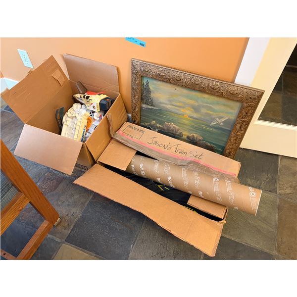 Group of Misc - Artwork, Trainset, Toys, Etc.
