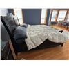 Image 2 : large bedroom lot includes the wood bed frame, nightstands, seating, dresser, and decor items