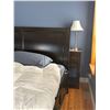 Image 7 : large bedroom lot includes the wood bed frame, nightstands, seating, dresser, and decor items