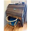 Image 1 : Wooden roll-top desk with a tambour front