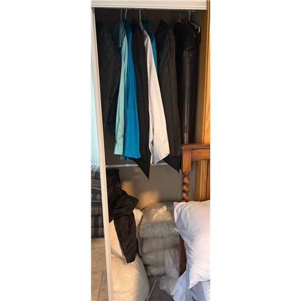 Group of Men's Clothing and pillows