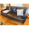 Image 3 : Set of 2 Vintage Brown Leather Sofa and Love Seat