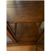 Image 3 : Ornate Wooden Display Cabinet with Glass Doors, Woven Accents, and Decorative Finials