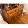 Image 3 : Victorian carved oak mirror-backed sideboard buffet with raised foliate panel carvings and a central