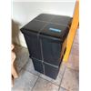Image 1 : Group of 2 Black Leather Storage Bins