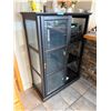 Image 1 : Glass- door cabinet in a black-stained finish