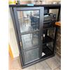 Image 2 : Glass- door cabinet in a black-stained finish