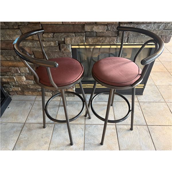 Set of 2 Metal Bar Stools