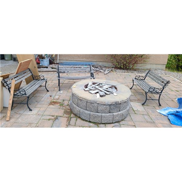 Group of 3 Wooden Benches