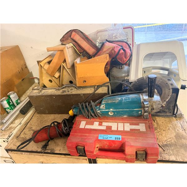Group of Assorted Power Tools and Hardware