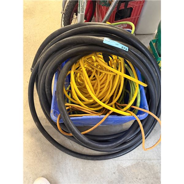 Group of Wires and Garden Hose