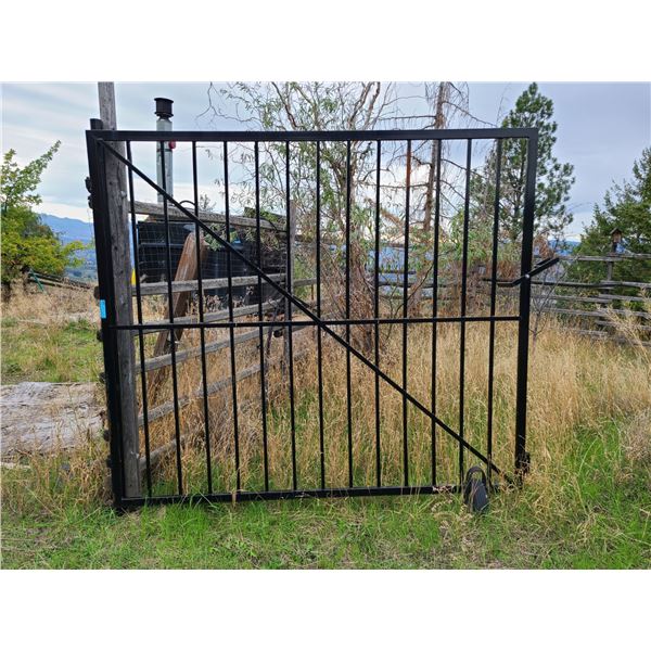 Black Metal Pedestrian and Driveway Gate