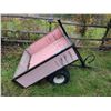 Image 1 : Pink tow-behind garden dump trailer