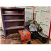 Image 1 : Group of DEVILBISS Compressed Air Dryer, Wires and a Wooden Book shelf