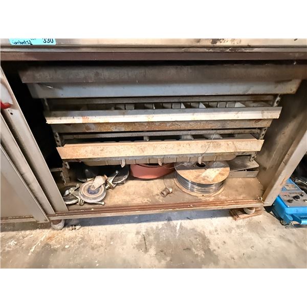 Multi-drawer Industrial Metal Tool Cabinet with Content
