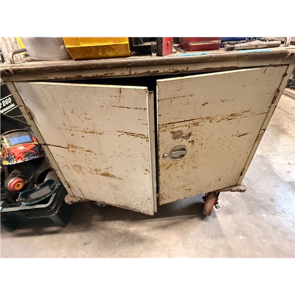 Metal Storage Cabinet with Content