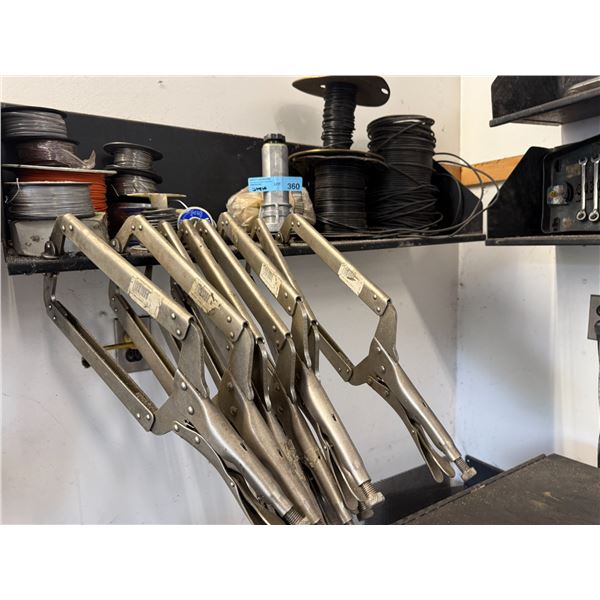 Nickel-plated metal C-clamp locking pliers