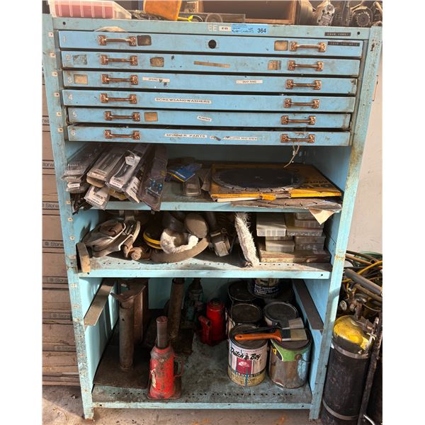 Heavy-duty Industrial Tool cabinet filled with Tools and Hardware