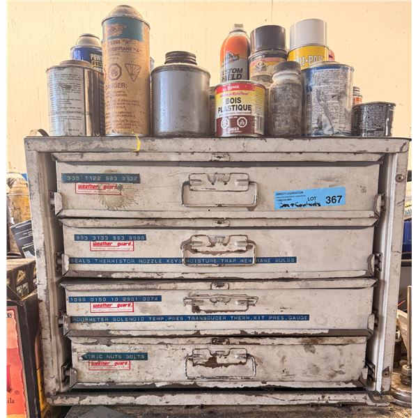Metal Tools and Fasteners Storage boxes with Content