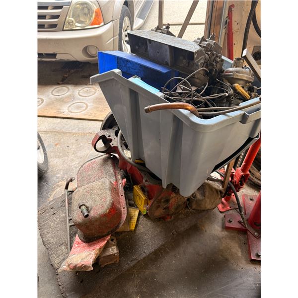 Bin full of Assorted Car parts and Tools