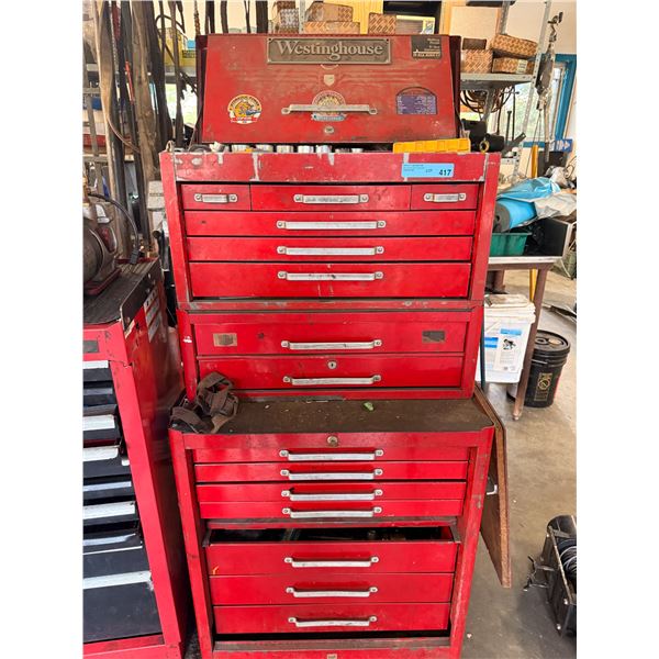 Group of 2 mechanics tool chest and tool Cart