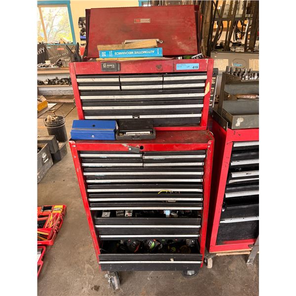 Group of 2 mechanics tool chest and tool Cart