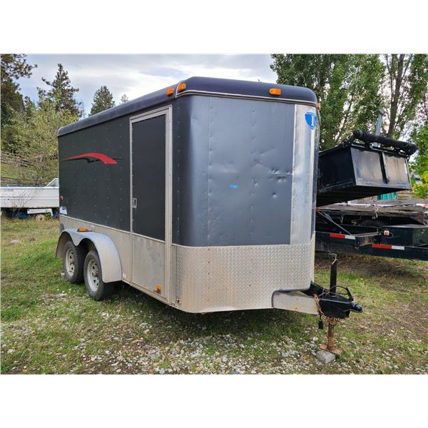 Dark Gray Dual-axle Enclosed Cargo Trailer with a Side Access Door