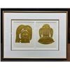 Image 1 : Bill Reid Gold Foil Embossed Art - The Raven Steals the Salmon & The Raven and the First Men
