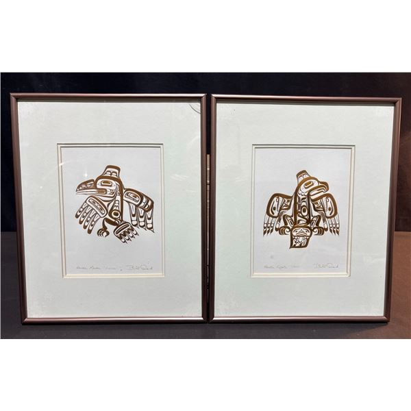 Framed Bill Reid Haida Art Prints: Raven 'XUUYA' and Eagle 'GHUUT'