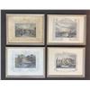 Image 1 : Four Framed 19th Century Hand-Coloured Engravings of European Scenes