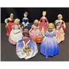 Image 1 : 9 Royal Doulton Hand Painted Porcelain Ladies Figurines