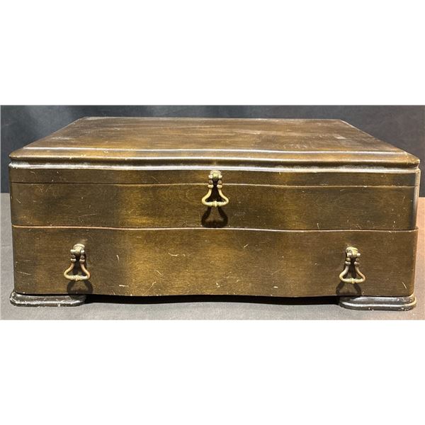 Pacific Silver Cloth Chest With Assorted Silver and Mother of Pearl Flatware