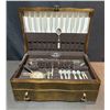 Image 2 : Pacific Silver Cloth Chest With Assorted Silver and Mother of Pearl Flatware