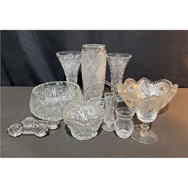 Pressed and Cut Glass Tableware and Decorative Pieces