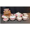 Image 1 : Minton Pink and Gold Floral Bird Porcelain Tea Set, 27 Pieces
