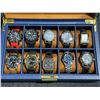 Image 2 : 10 Assorted Men’s Quartz Watches in Blue Display Case