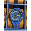 Image 4 : 10 Men's Wristwatches Including Ferrari, Timex in Display Case
