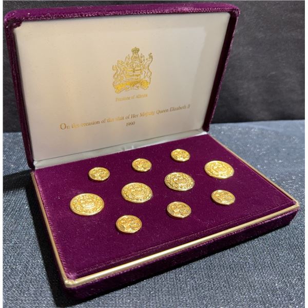 Province of Alberta Commemorative Button Set, 1990 Royal Visit 