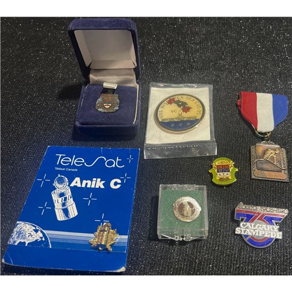 Canadian and Commemorative Collector Pins and Medal Lot