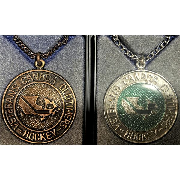 2 Canada Veterans Oldtimers Hockey Medallions 1981 and 1990