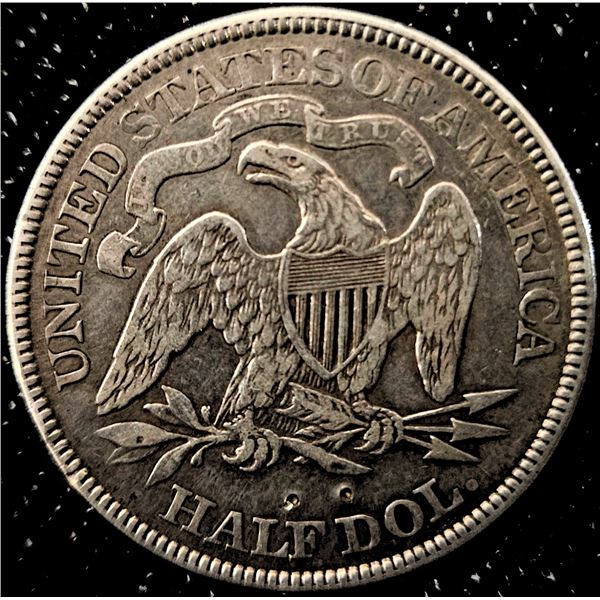 1875 Seated Liberty Half Dollar Coin, 92.5 Sterling Silver, Mintmark 'S"