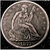 Image 2 : 1875 Seated Liberty Half Dollar Coin, 92.5 Sterling Silver, Mintmark 'S"